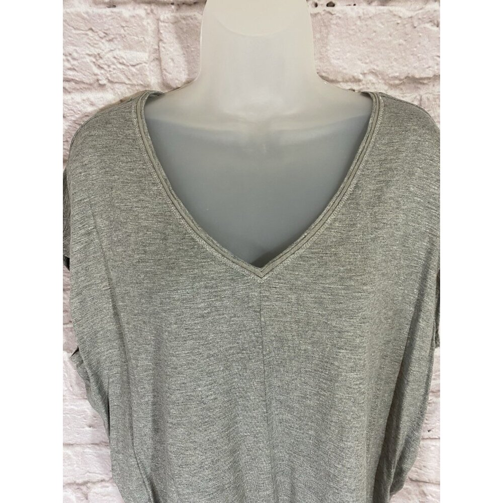 White House Black Market Gray Shimmer Silver Blouse Shirt Large Dolman 9996 - Picture 2 of 11